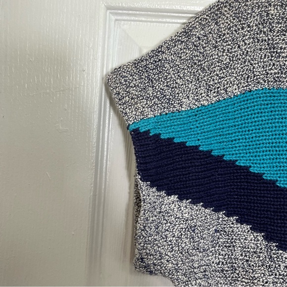 COUNTERPARTS Vintage Geometric Gray Sweater Ramie Cotton Top | size medium - Picture 3 of 6